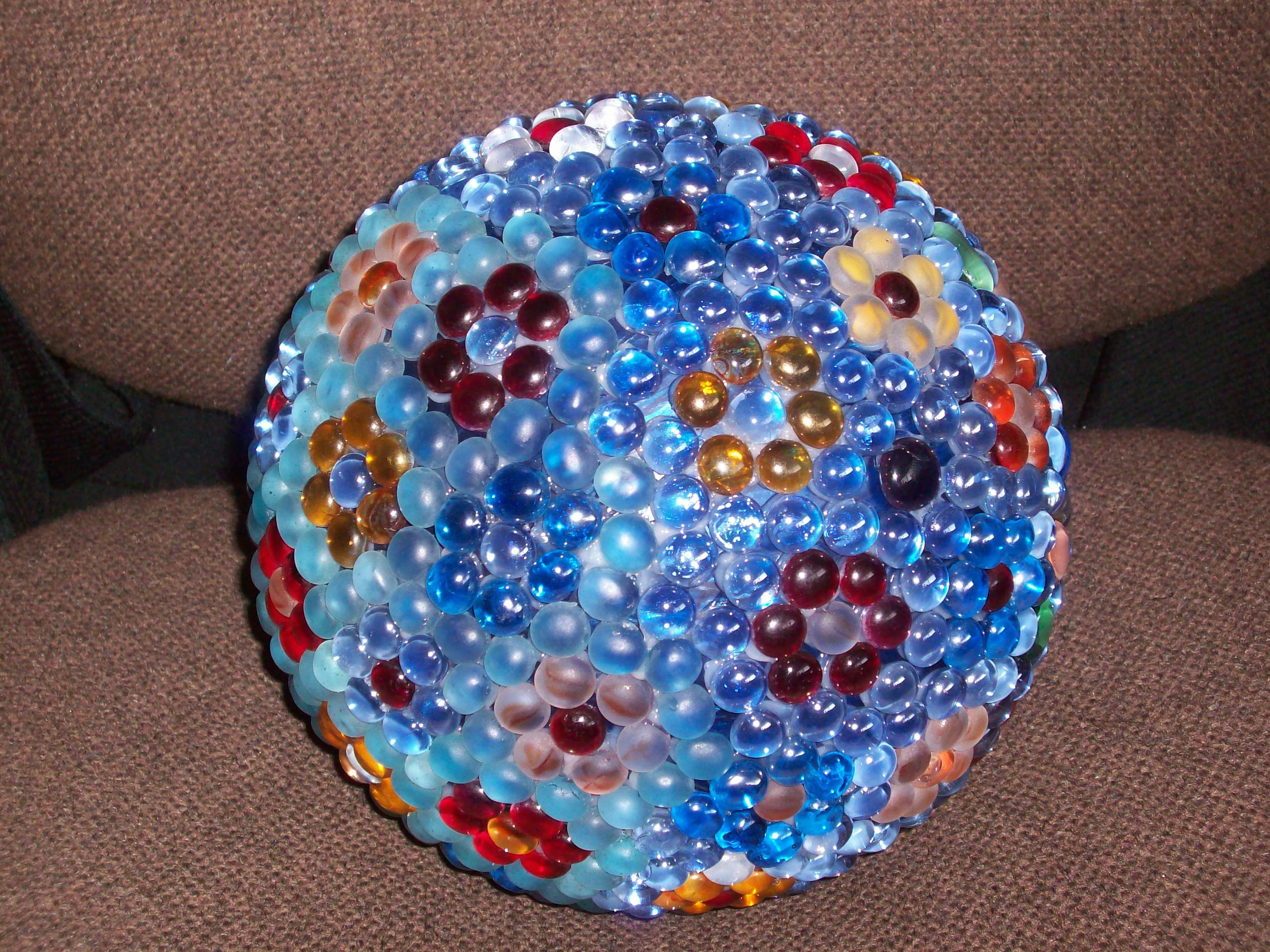 Gazing ball made from a bowling ball - Planters Place