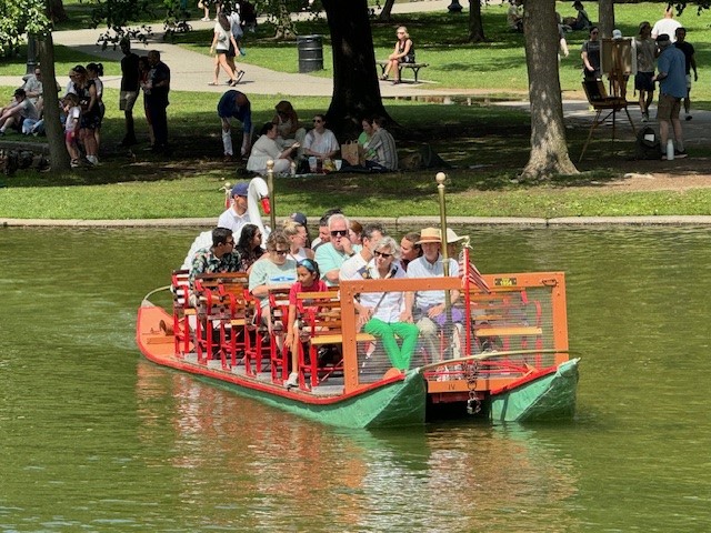 The Famous Swan Boats of Boston Gardens.