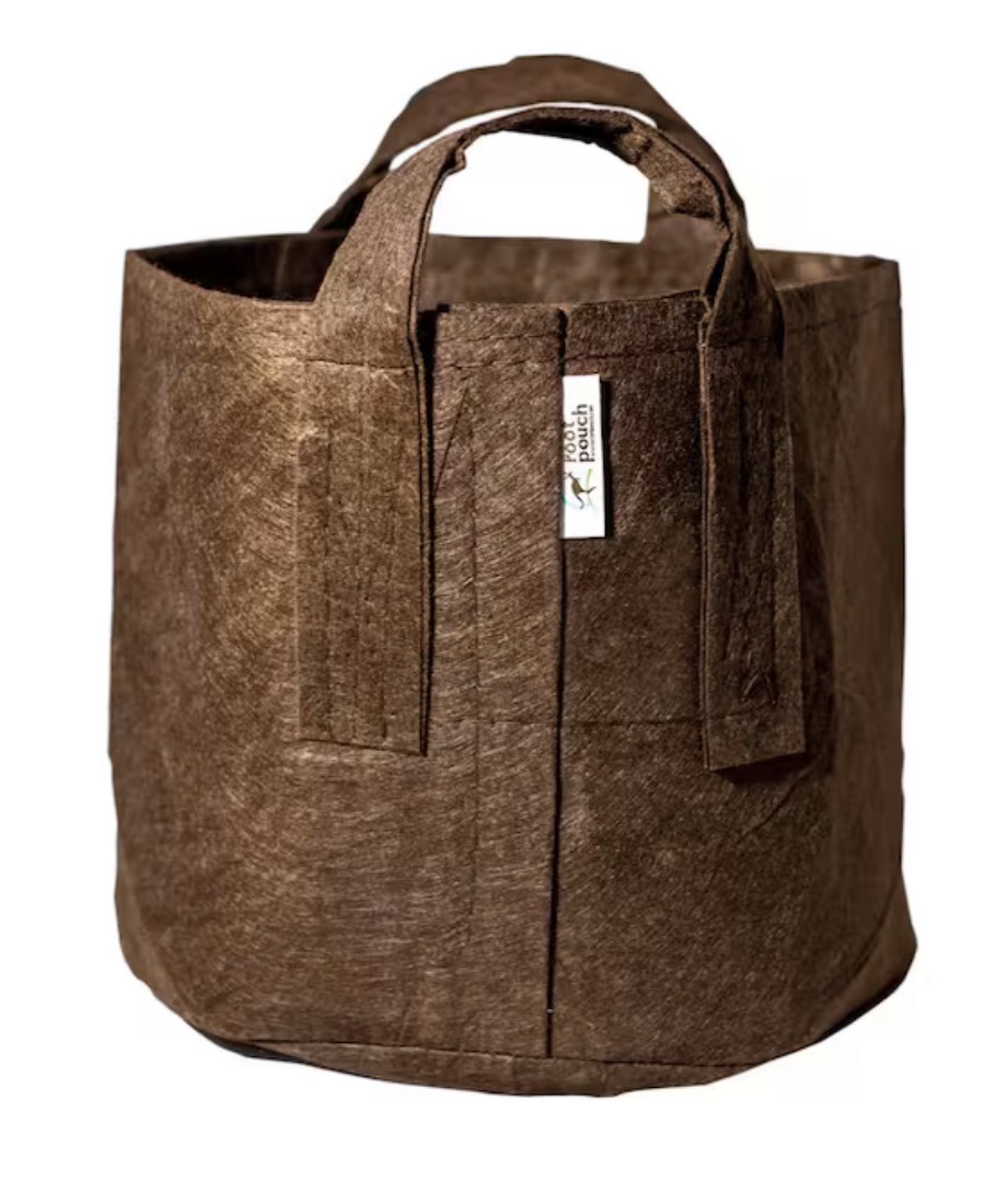 This shows one of the items mentioned in the article, a 30 gallon grow bag for mobile gardening